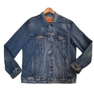 Levi's Mens 72334 Trucker Jacket Men's XL Medium Wash Blue‎ Denim Jean Jacket